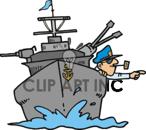 cartoon Navy battleship