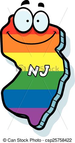 Cartoon New Jersey Gay Marriage - csp25758422