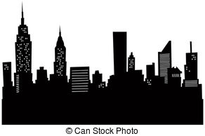 ... Cartoon New York Skyline - Cartoon silhouette of the New.