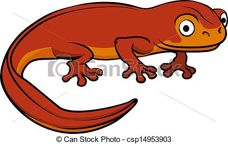 Cartoon Newt - An illustration of a happy cute cartoon newt