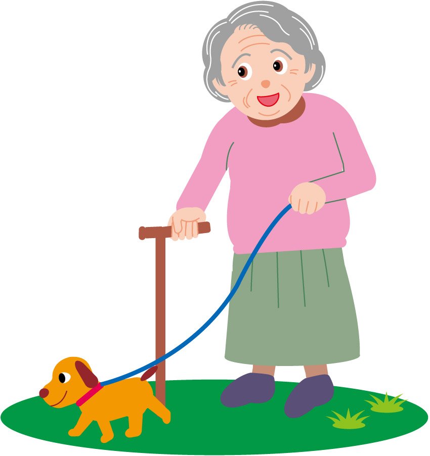 Old Lady Knitting Clipart #1