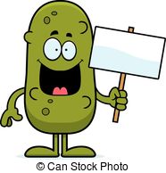 ... Cartoon Pickle Sign - A cartoon illustration of a pickle.
