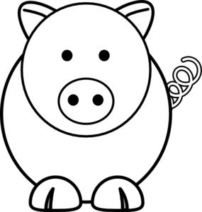 Cartoon Pig clip art . - Pig Outline Clip Art