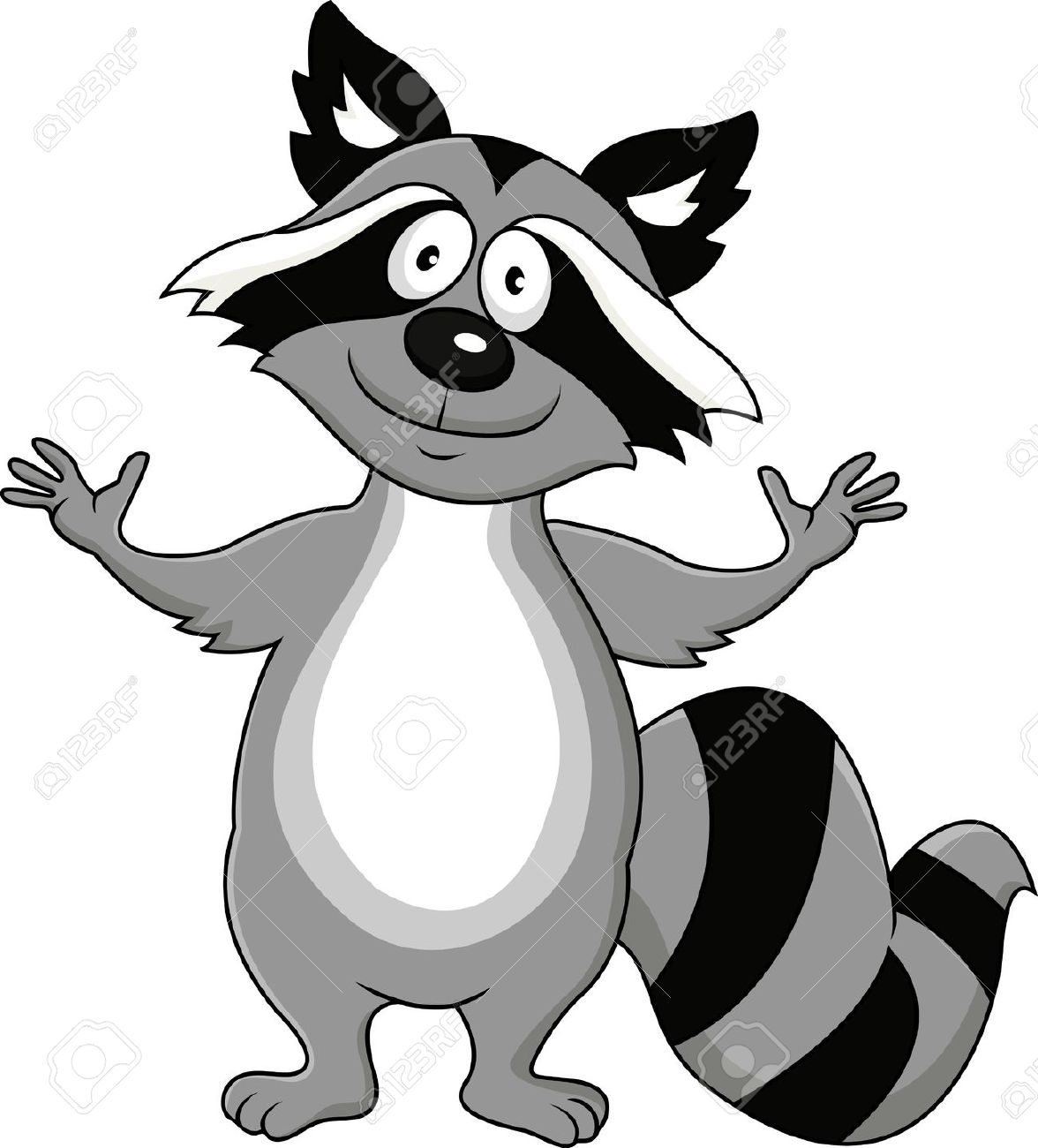 cartoon raccoon: Funny raccoo - Raccoon Clipart