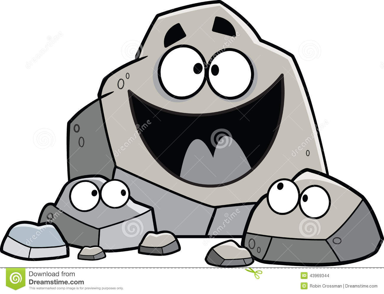 Cartoon Rock Family . - Rocks Clipart