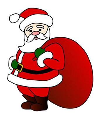 Cartoon Santa Claus Clip Art Christmas Gift Bag | Just Free Image