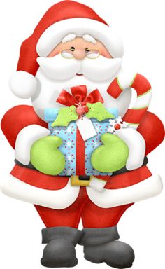 Cartoon Santa Claus With Xmas .
