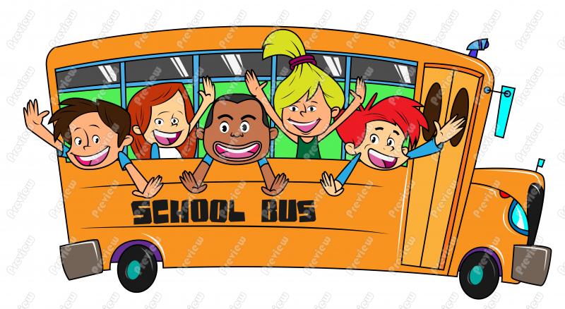 Cartoon School Bus Clipart . - Free School Bus Clipart