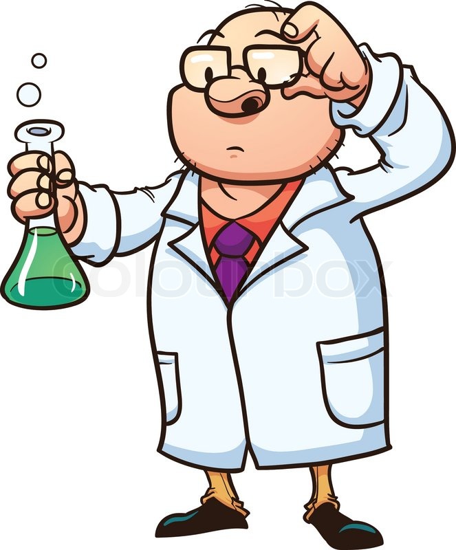 Cartoon Scientist Vector . - Clipart Scientist