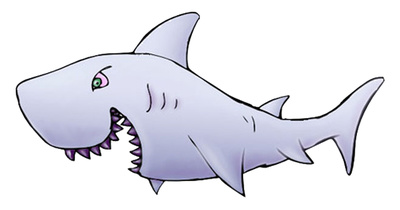 Cartoon Style Shark With Larg