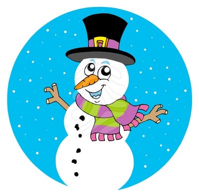 Cartoon snowman - clipart #