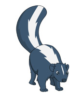 cartoon stripped skunk. Size: - Skunk Clipart