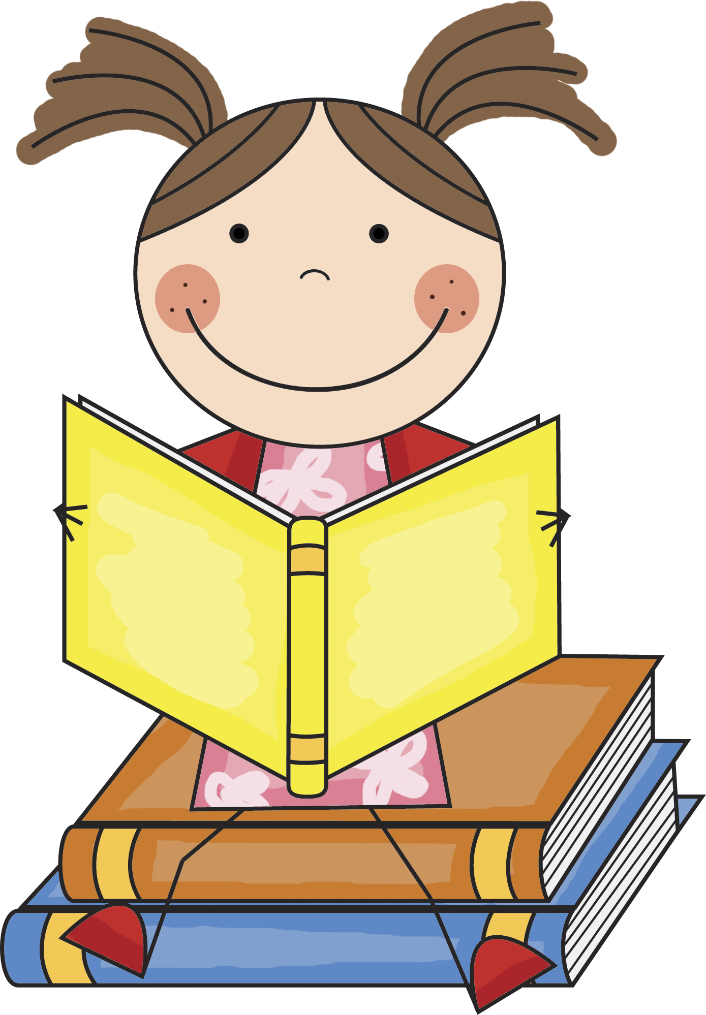Student Reading Books Clipart