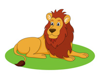 Cartoon style big eyes lion c - Clip Art Lion