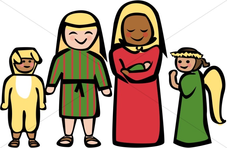 Cartoon Style Holy Family Cli