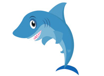Cartoon Style Shark With Larg - Clip Art Shark