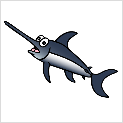 Cartoon Swordfish - Clipart l - Swordfish Clipart