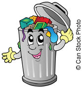 Cartoon trash can - vector illustration. Cartoon trash can Clipartby ...