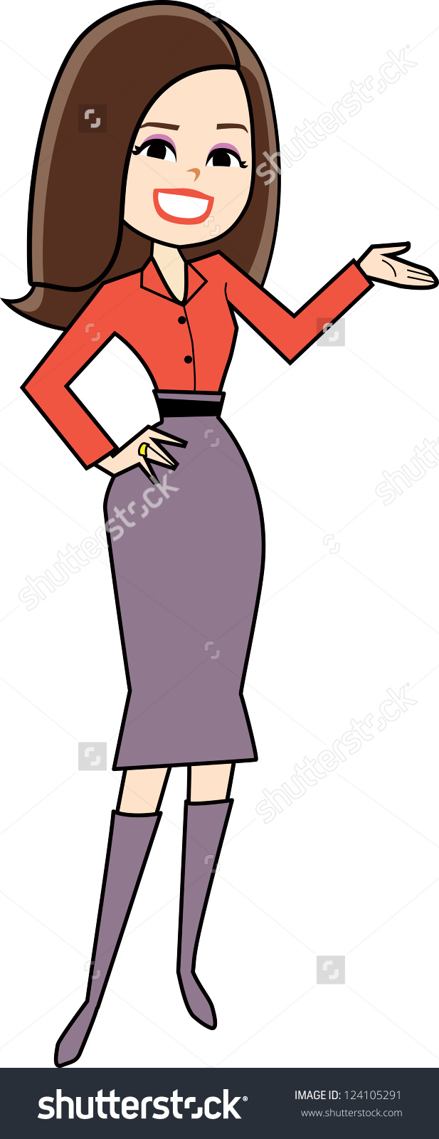 Cartoon Woman Clipart Retro Style Drawing Stock Vector 124105291 .