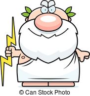 ... Cartoon Zeus Thunderbolt - A cartoon illustration of Zeus.