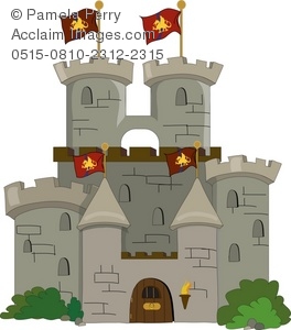 Medieval Castle With Flags Cl