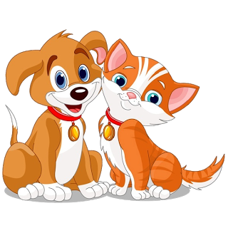 Cat And Dog - Cartoon Animal  - Dog And Cat Clipart