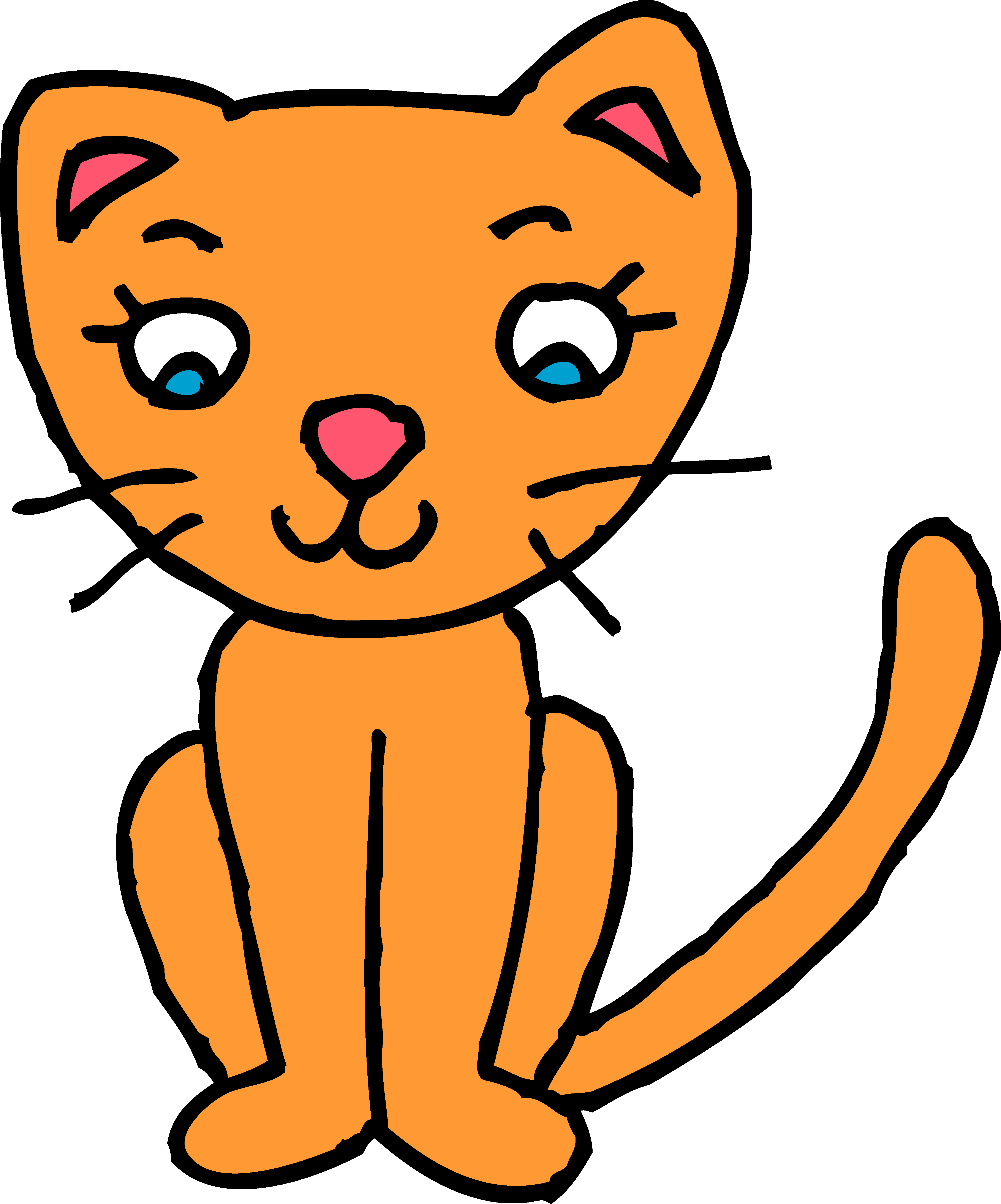 Cat with toy mouse clip art