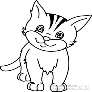 Cat clipart black and white 3