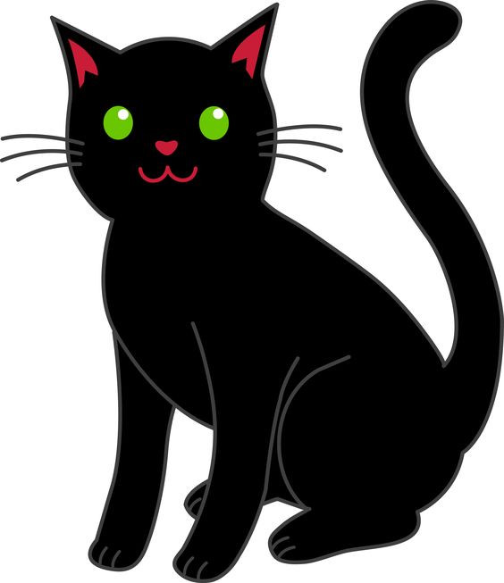 cat clipart | Simple Black Halloween Cat - Free Clip Art