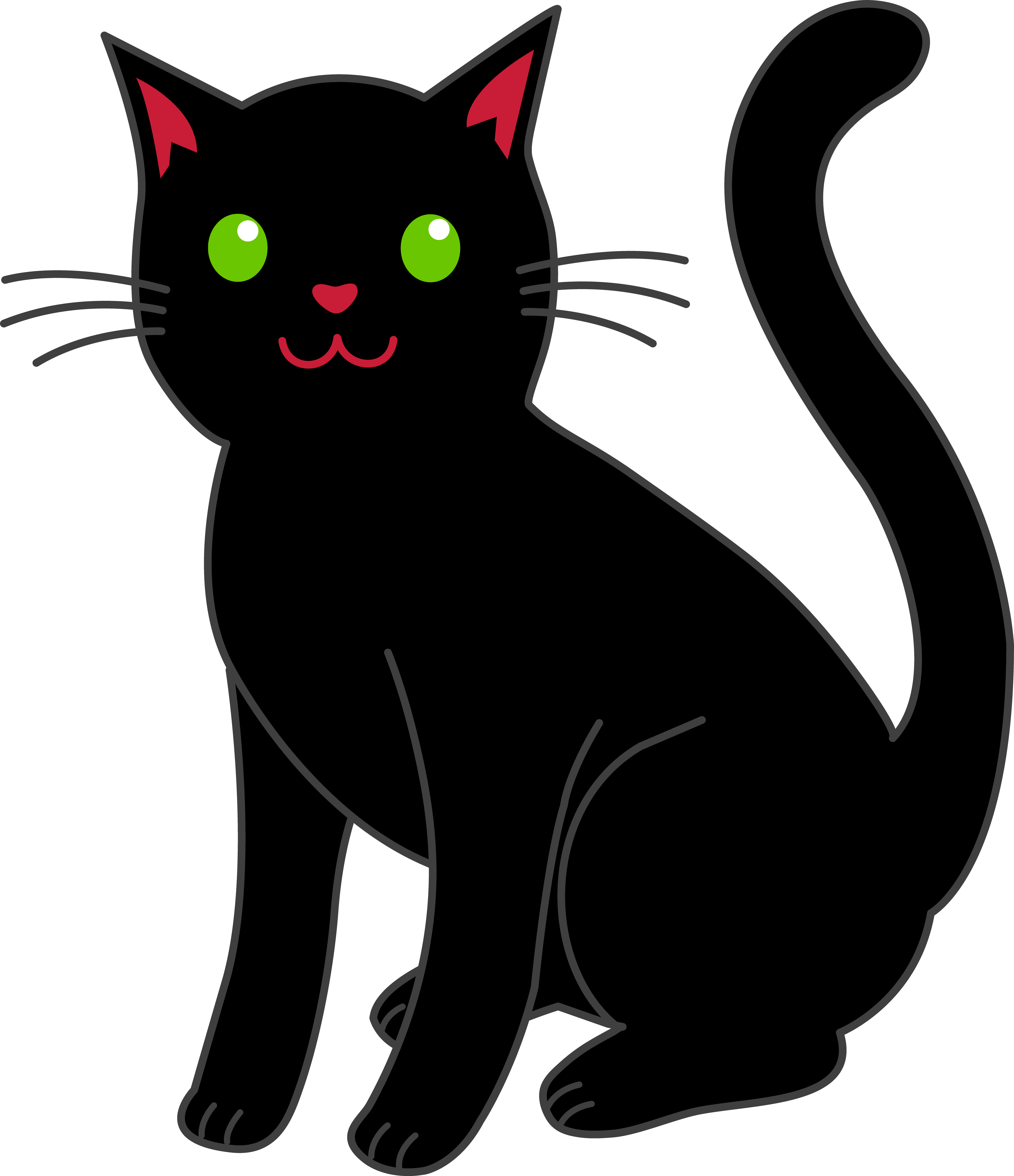 cat clipart | Simple Black Halloween Cat - Free Clip Art | Initial /k/ word pictures | Pinterest | Simple, Black cats and Art