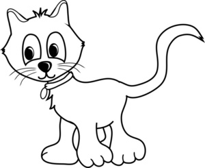 Cat Coloring Page Clip Art Bl - Cat Clipart Black And White