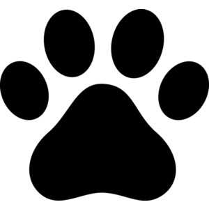 cat paw clipart. Black Paw Print Silhouette .