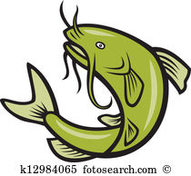 Catfish Fish Jumping Cartoon