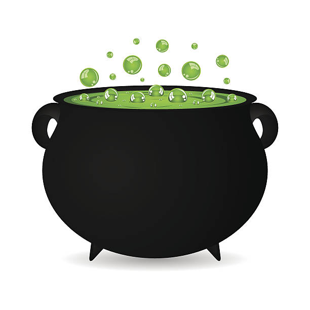 cauldron witches potion for Halloween vector art illustration
