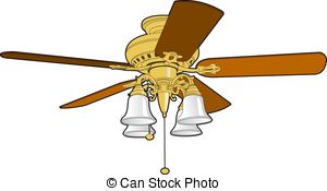 Ceiling Fan - Five blade ceiling fan used to cool and warm a.
