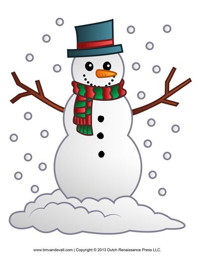 Celebrate Christmas with free snowman clipart, a printable snowman template for kids, snowman Christmas Tree decorations, and a snowman coloring page.