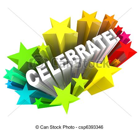 Celebrate - Word in Stars Sho - Celebration Images Clip Art