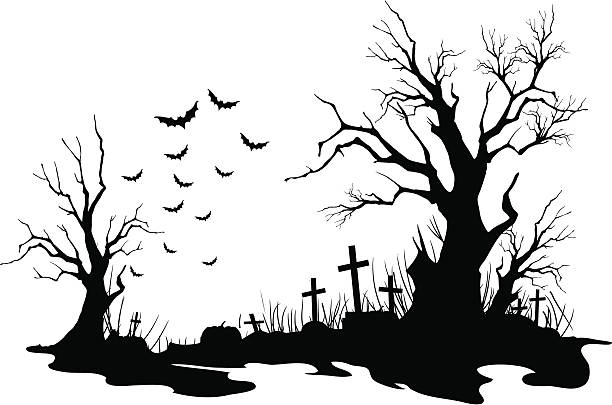 halloween background vector a - Cemetery Clipart