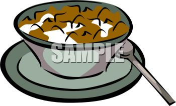 Flake Cereal in a Bowl of Mil - Cereal Clipart