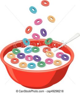 Free Cereal Clipart vector red bowl with cereals in milk isolated on white  vector alarm clock clipart