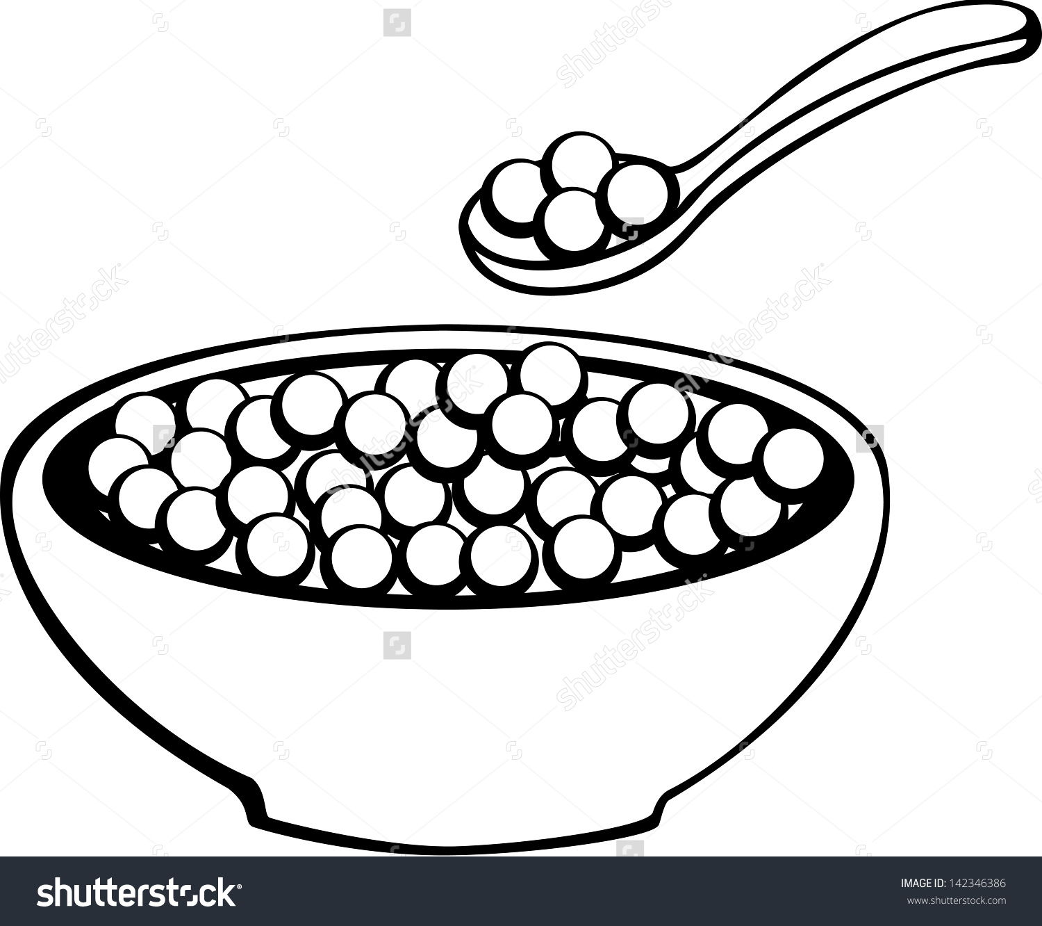 cereal in bowl and spoon