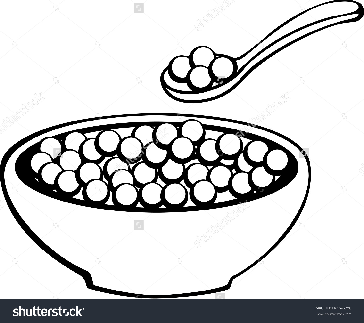 Cereal Bowl Clipart Black And