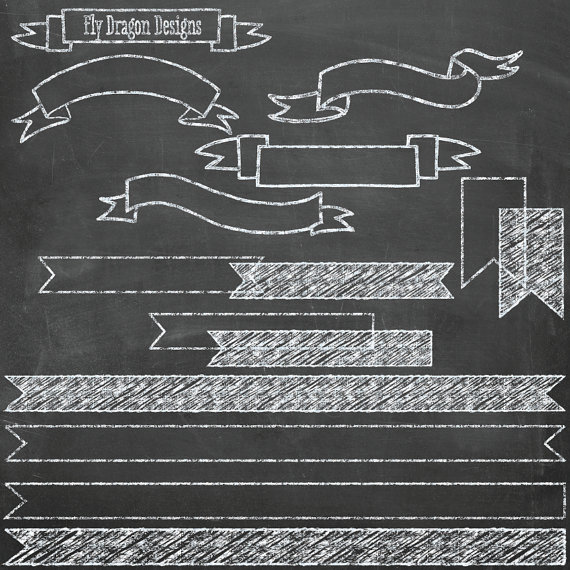 Chalk Clip Art Banners and . - Free Chalkboard Clipart