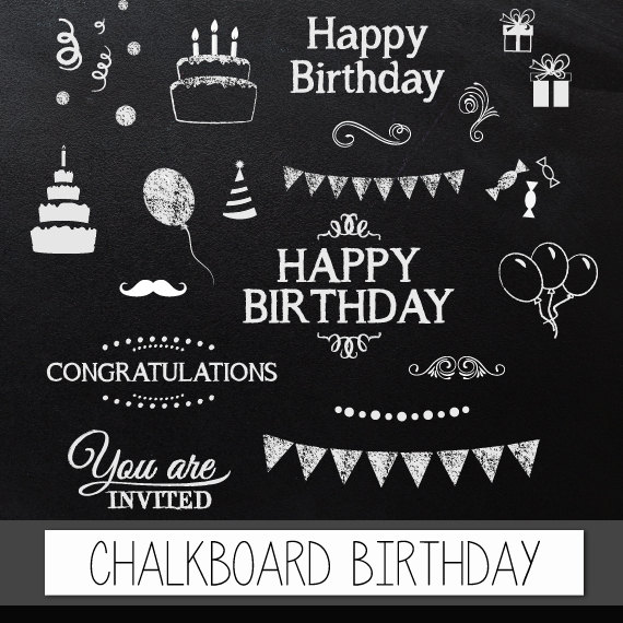 Chalkboard clipart birthday: .