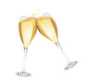 Abstract champagne glass; Two - Champagne Clipart