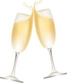 Champagne celebrate background; Two glasses full of champagne