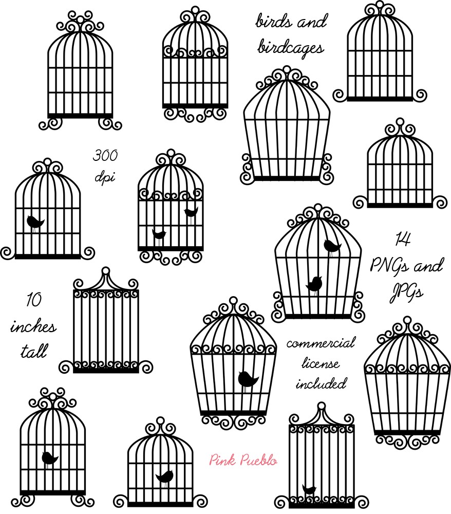 Chandeliers Pendant Lights - Bird Cage Clip Art