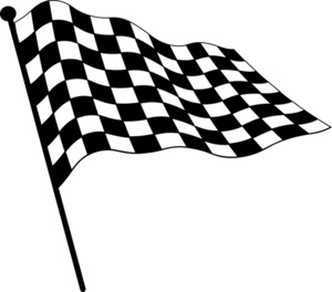 Checkered flag race flag clip