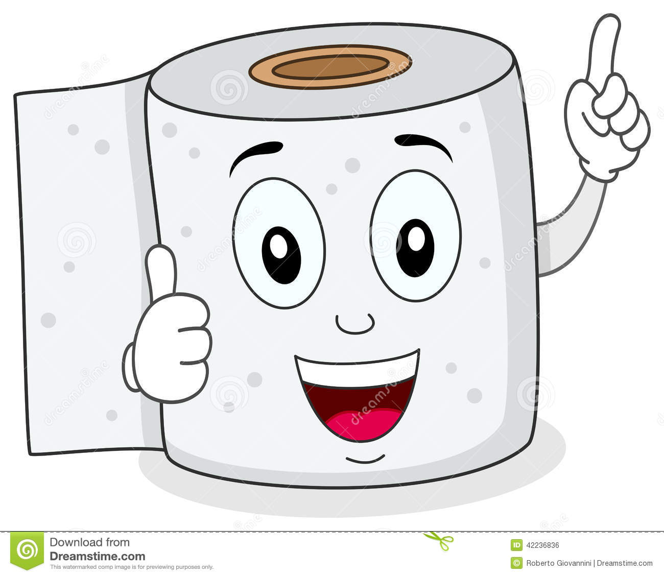 Cheerful Toilet Paper Smiling - Toilet Paper Clipart