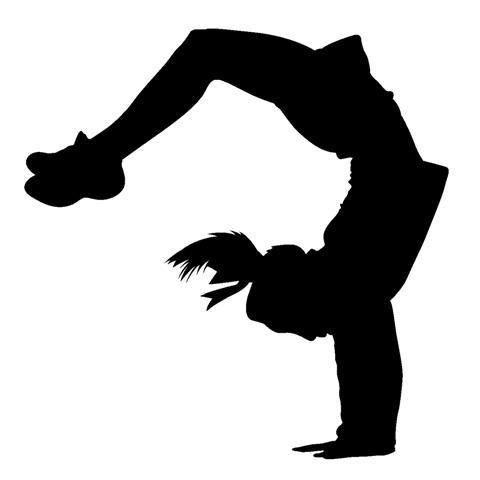 silhouette of a cheerleader